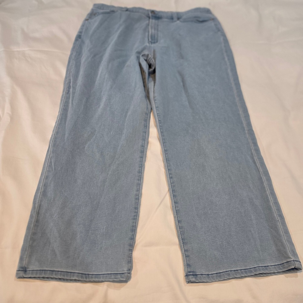 32 Degrees Sweatpant Jean Women 16 Light Blue Excellent Straight Leg Stretch